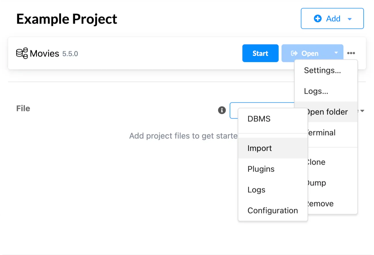 Path to import in the created database